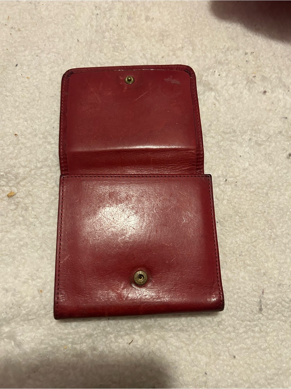Coach Red Leather Compact Bifold Wallet - Picture 3 of 4